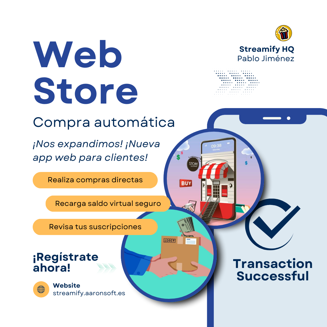 Panel de compras de Streamify